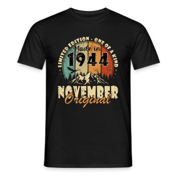 Novembre 1944 - Novembre 1944 Cadeau d’anniversaire - T-shirt homme - noir - Devant - AI Model Male 178 light (178cm)