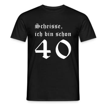 Scheisse schon 40ig. 40 Jahre. 40. Geburtstag. - Männer T-Shirt - Schwarz - Vorne - AI Model Male 178 light (178cm)