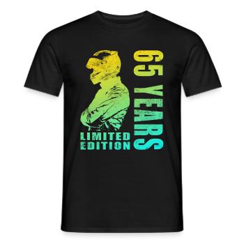 Biker 65. Geburtstag, 65 Jahre Motorradfahrer - Männer T-Shirt - Schwarz - Vorne - AI Model Male 178 light (178cm)