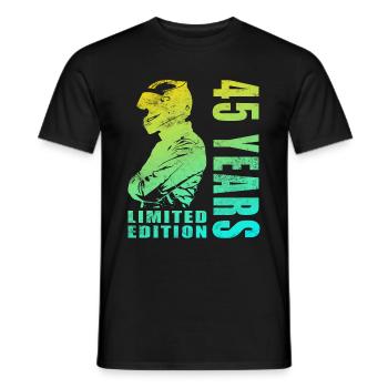 Biker 45. Geburtstag, 45 Jahre Motorradfahrer - Männer T-Shirt - Schwarz - Vorne - AI Model Male 178 light (178cm)