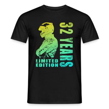 Motorcyclist 32 Birthday Motorcycle 32 Years - Men's T-Shirt - black - Front - AI Model Male 178 light (178cm)