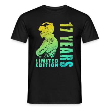 17th Birthday Biker Motorcycle Vintage Gift - Men's T-Shirt - black - Front - AI Model Male 178 light (178cm)