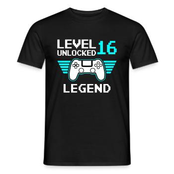 16. Geburtstag 16 Jahre Level 16 Unlocked Vintage - Männer T-Shirt - Schwarz - Vorne - AI Model Male 178 light (178cm)