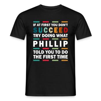 Phillip Name Personalisiert Lustig Geburtstag xmas - Männer T-Shirt - Schwarz - Vorne - AI Model Male 178 light (178cm)