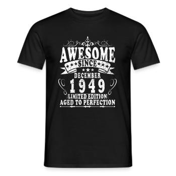 Décembre Vintage 1949 75ème Anniversaire Vintage - T-shirt homme - noir - Devant - AI Model Male 178 light (178cm)