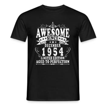 December 1954 - 1954 December - Men's T-Shirt - black - Front - AI Model Male 178 light (178cm)