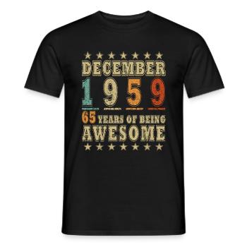 Décembre 1959 Anniversaire Décembre 1959 Cadeau - T-shirt homme - noir - Devant - AI Model Male 178 light (178cm)