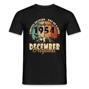 1954 Geburtstag Dezember Vintage Spruch - Männer T-Shirt - Schwarz - Vorne - AI Model Male 178 light (178cm)