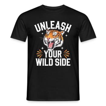 Tiger Tier Zoo Wildtier - Männer T-Shirt - Schwarz - Vorne - AI Model Male 178 light (178cm)