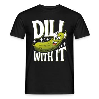 Cucumber Pickle Pickle Food Dill - Men's T-Shirt - black - Front - AI Model Male 178 light (178cm)
