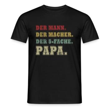 Papa 5 Kinder Vater 5 Kinder Fünffacher Vater - Männer T-Shirt - Schwarz - Vorne - AI Model Male 178 light (178cm)