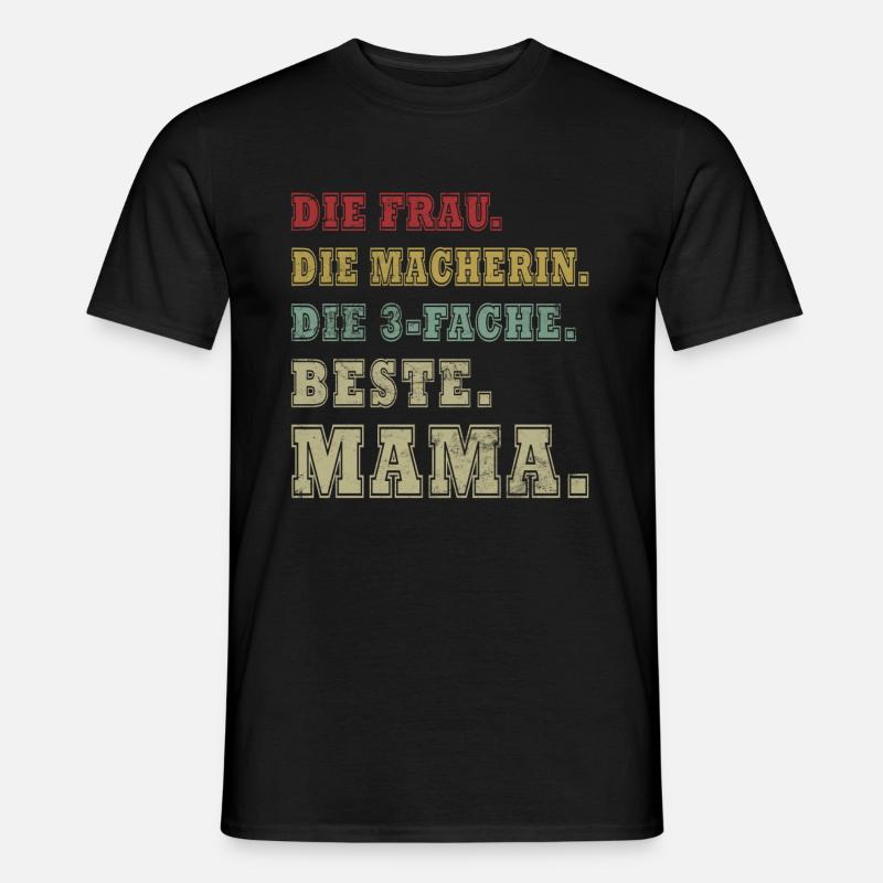 Mama Geschenk 3 Kinder - Männer T-Shirt - Schwarz