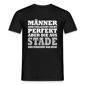 Männer sind nicht perfekt, aber die aus Stade - Männer T-Shirt - Schwarz - Vorne - AI Model Male 178 light (178cm)