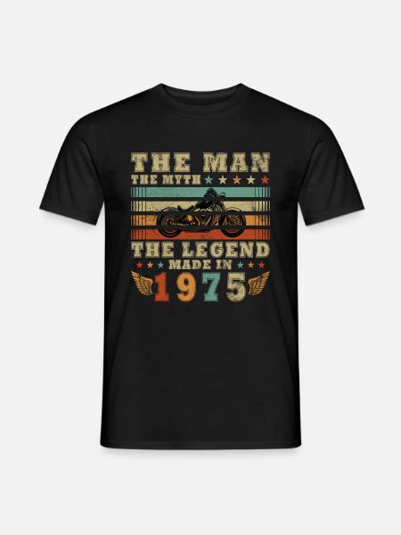 Biker Legende seit 1975 - Männer T-Shirt - Schwarz