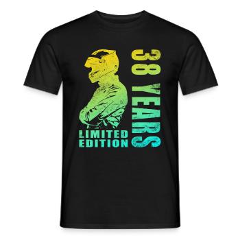 38 Geburtstag Motorrad 38 Jahre Motorradfahrer - Männer T-Shirt - Schwarz - Vorne - AI Model Male 178 light (178cm)