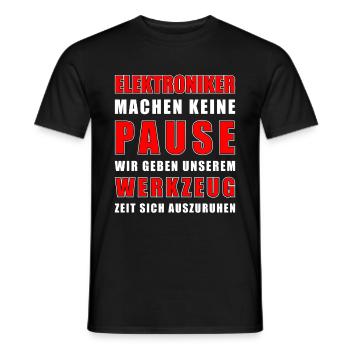 Elektroniker machen keine Pause - Männer T-Shirt - Schwarz - Vorne - AI Model Male 178 light (178cm)