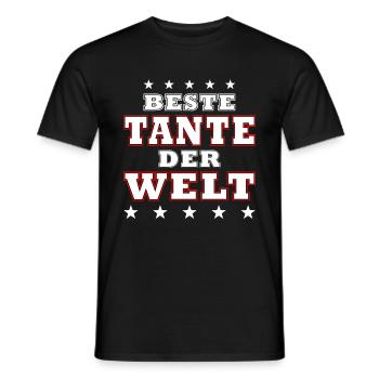 Die Beste Tante der Welt - Tante - Tanten - coole - Männer T-Shirt - Schwarz - Vorne - AI Model Male 178 light (178cm)