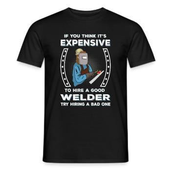 Welding Metal Construction Metal Worker Welder - Men's T-Shirt - black - Front - AI Model Male 178 light (178cm)