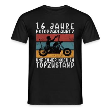Motorrad 16 Motorradfahrer Moto - Männer T-Shirt - Schwarz - Vorne - AI Model Male 178 light (178cm)