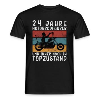 Biker 24 Jahre Motorradfahrer Geburtstag Motorrad - Männer T-Shirt - Schwarz - Vorne - AI Model Male 178 light (178cm)