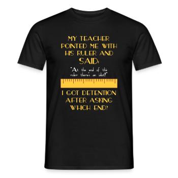 Les enseignants enseignent aux idiots / Drôle de dicton - T-shirt homme - noir - Devant - AI Model Male 178 light (178cm)