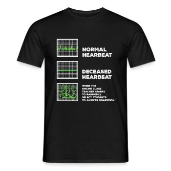 Student Studies Heartbeat School - Men's T-Shirt - black - Front - AI Model Male 178 light (178cm)