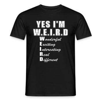 , je suis bizarre - T-shirt homme - noir - Devant - AI Model Male 178 light (178cm)
