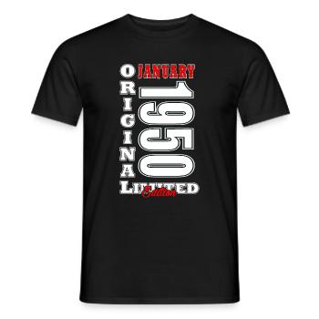 Janvier 1950 Anniversaire Janvier 1950 Cadeau 1950 - T-shirt homme - noir - Devant - AI Model Male 178 light (178cm)