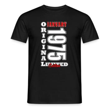 50ème Anniversaire Original Janvier 1975 Millésime - T-shirt homme - noir - Devant - AI Model Male 178 light (178cm)