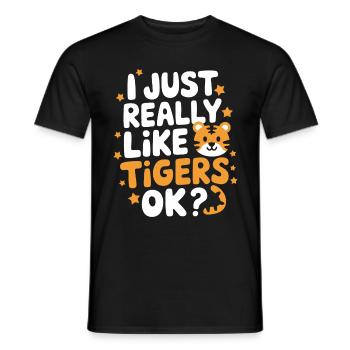 Tiger Tier Zoo Wildtier - Männer T-Shirt - Schwarz - Vorne - AI Model Male 178 light (178cm)