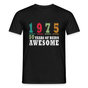 1975 50 Birthday Vintage 1975 Fifty 50 Years - Men's T-Shirt - black - Front - AI Model Male 178 light (178cm)