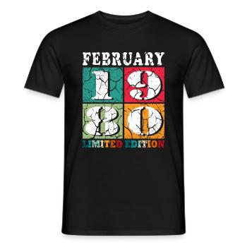 February 1980 Jubilee February 1980 February - Men's T-Shirt - black - Front - AI Model Male 178 light (178cm)