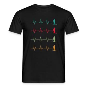Heartbeat ECG Skis Ski Freestyle Hiver - T-shirt homme - noir - Devant - AI Model Male 178 light (178cm)