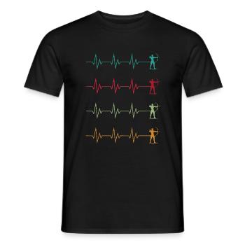 Archer Archery Sport Heartbeat - Men's T-Shirt - black - Front - AI Model Male 178 light (178cm)