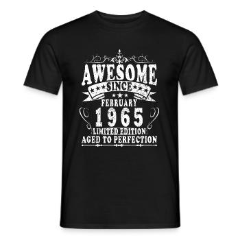 60 ans d’Awesome depuis février 1965 - T-shirt homme - noir - Devant - AI Model Male 178 light (178cm)