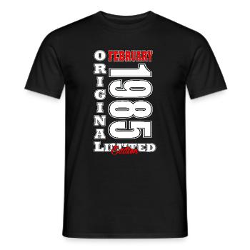 February 1985 Anniversary Gift. February 1985. - Men's T-Shirt - black - Front - AI Model Male 178 light (178cm)