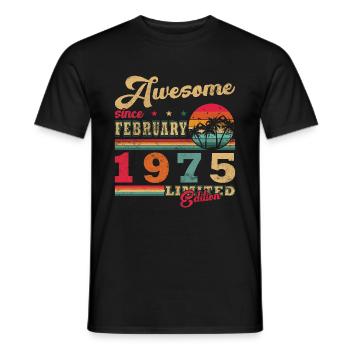 50 ans d’Awesome depuis février 1975 - T-shirt homme - noir - Devant - AI Model Male 178 light (178cm)