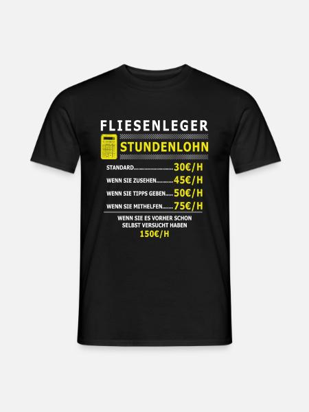 Fliesenleger Stundenlohn Mosaikleger - Männer T-Shirt - Schwarz