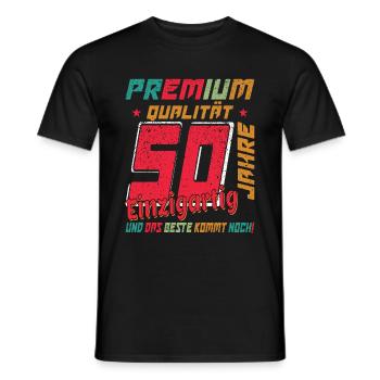 50 Jahre Jubiläum 50 Jahre: Das Beste kommt erst - Männer T-Shirt - Schwarz - Vorne - AI Model Male 178 light (178cm)