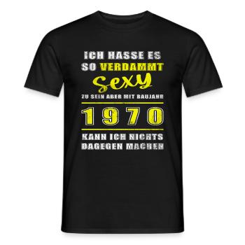 1970 Baujahr Geburtstag Jahrgang - Männer T-Shirt - Schwarz - Vorne - AI Model Male 178 light (178cm)