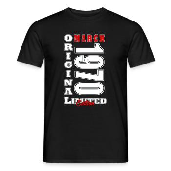 March 1970 Anniversary March 1970 March - Men's T-Shirt - black - Front - AI Model Male 178 light (178cm)