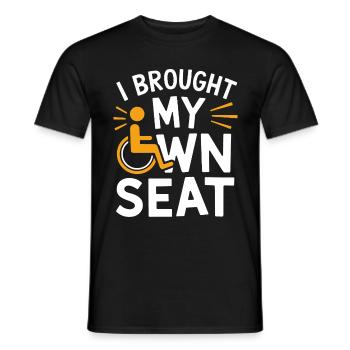 Fauteuil roulant Fauteuil roulant Handicapé Humour - T-shirt homme - noir - Devant - AI Model Male 178 light (178cm)