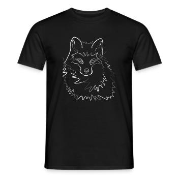 Fuchs schlau Tiermotiv - one line drawing - Männer T-Shirt - Schwarz - Vorne - AI Model Male 178 light (178cm)