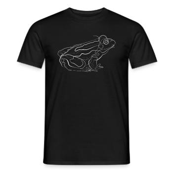 Frog animal motif - one line drawing - Men's T-Shirt - black - Front - AI Model Male 178 light (178cm)