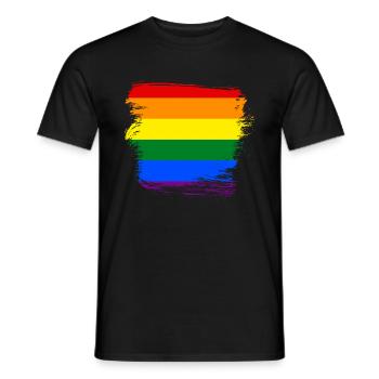 Drapeau arc-en-ciel LGBT - T-shirt homme - noir - Devant - AI Model Male 178 light (178cm)