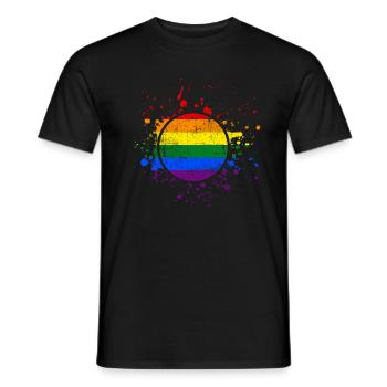 Regenbogen LGBT - Männer T-Shirt - Schwarz - Vorne - AI Model Male 178 light (178cm)