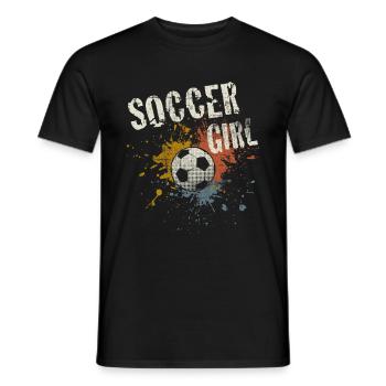 Soccer Girls - Men's T-Shirt - black - Front - AI Model Male 178 light (178cm)