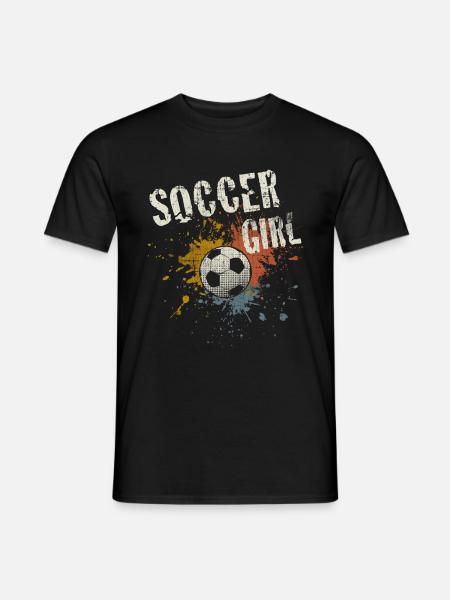 Fußball Mädchen - Männer T-Shirt - Schwarz