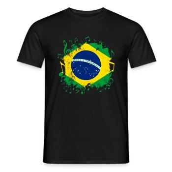 Brésil Drapeau Musique - T-shirt homme - noir - Devant - AI Model Male 178 light (178cm)