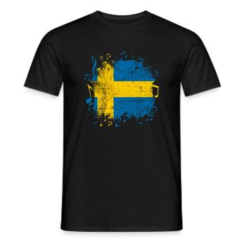 Swedish Music - Men's T-Shirt - black - Front - AI Model Male 178 light (178cm)